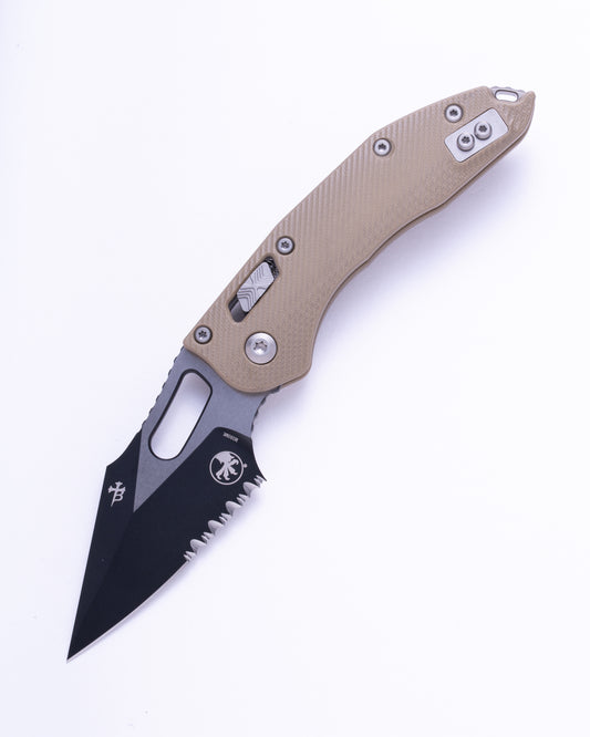 Stitch - RAM-LOKTM S/E Fluted G-10 Tan Partial Serrated (169RL-2FLGTTA)